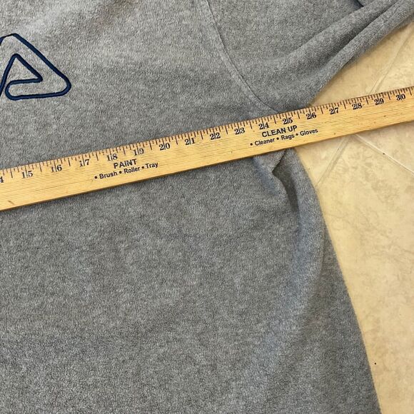 FILA Spell Out Fleece Sweatshirt Embroidered Logo Grey Men’s Size XXL - Picture 6 of 14